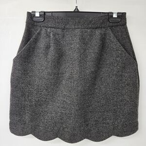 HYFVE Charcoal Scalloped Mini Skirt